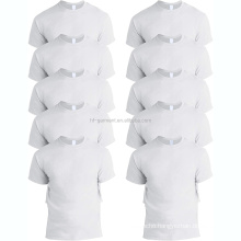 Custom logo pattern plain white tee shirt 100% cotton adult knitting t-shirt men